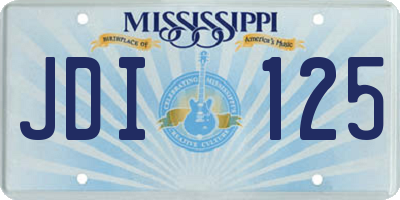 MS license plate JDI125