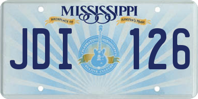 MS license plate JDI126