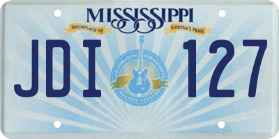 MS license plate JDI127