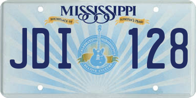 MS license plate JDI128
