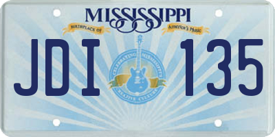 MS license plate JDI135