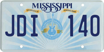 MS license plate JDI140