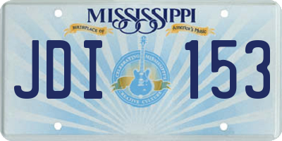 MS license plate JDI153