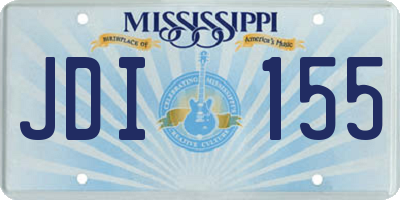 MS license plate JDI155