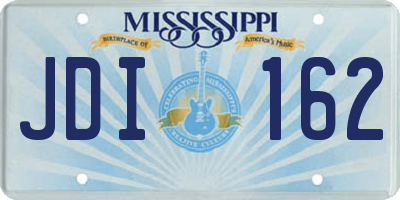 MS license plate JDI162