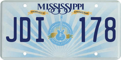 MS license plate JDI178