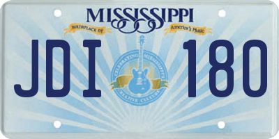 MS license plate JDI180