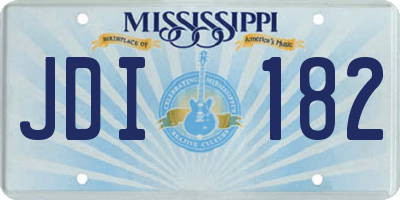 MS license plate JDI182