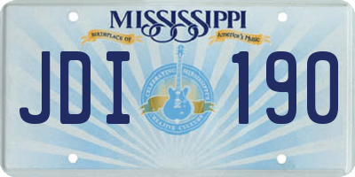 MS license plate JDI190