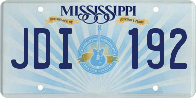 MS license plate JDI192