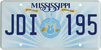 MS license plate JDI195