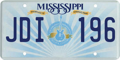 MS license plate JDI196