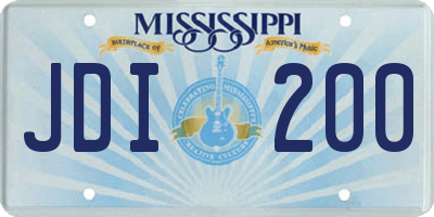 MS license plate JDI200
