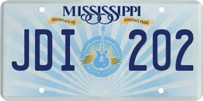 MS license plate JDI202