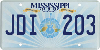MS license plate JDI203