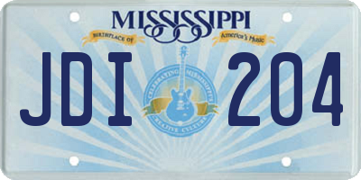 MS license plate JDI204
