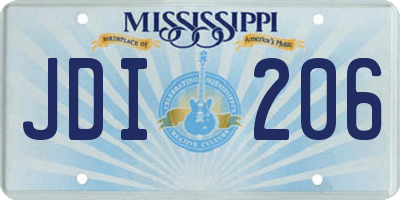 MS license plate JDI206
