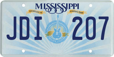 MS license plate JDI207