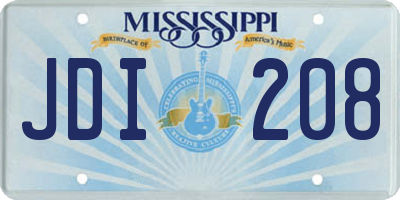 MS license plate JDI208