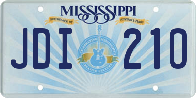 MS license plate JDI210