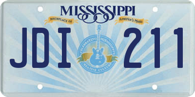 MS license plate JDI211