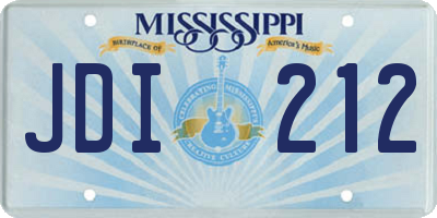 MS license plate JDI212