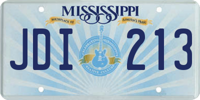 MS license plate JDI213
