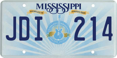 MS license plate JDI214