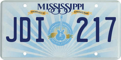 MS license plate JDI217