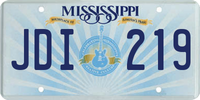 MS license plate JDI219