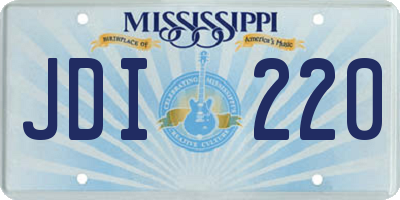 MS license plate JDI220