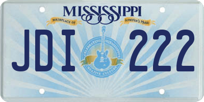 MS license plate JDI222