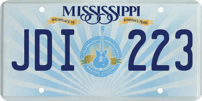 MS license plate JDI223
