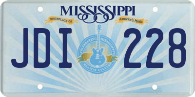 MS license plate JDI228