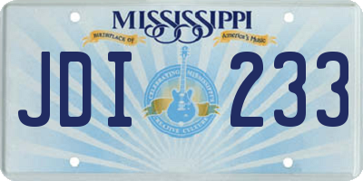 MS license plate JDI233