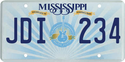 MS license plate JDI234