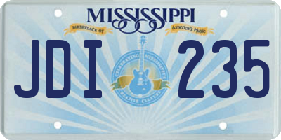 MS license plate JDI235