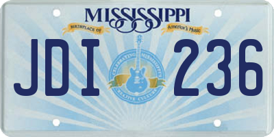 MS license plate JDI236