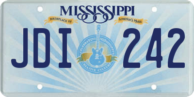 MS license plate JDI242