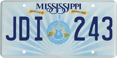 MS license plate JDI243