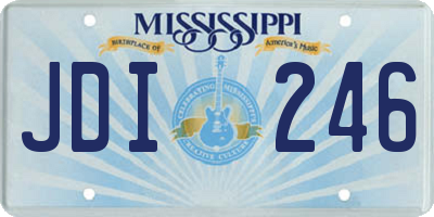 MS license plate JDI246