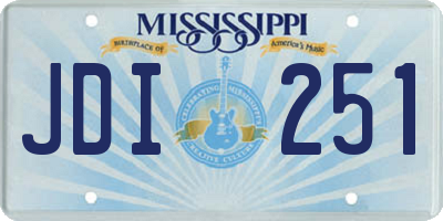 MS license plate JDI251
