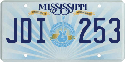 MS license plate JDI253