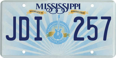 MS license plate JDI257