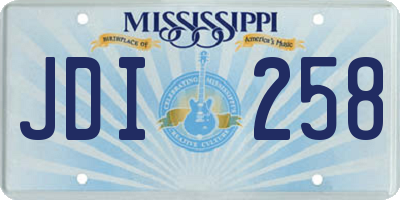MS license plate JDI258