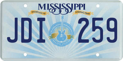 MS license plate JDI259