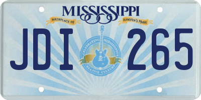 MS license plate JDI265