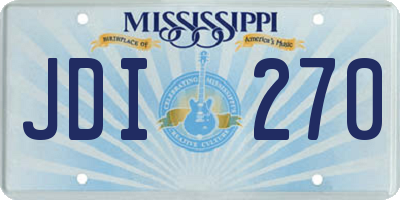 MS license plate JDI270