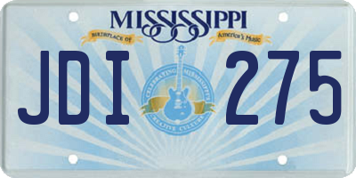 MS license plate JDI275