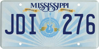 MS license plate JDI276